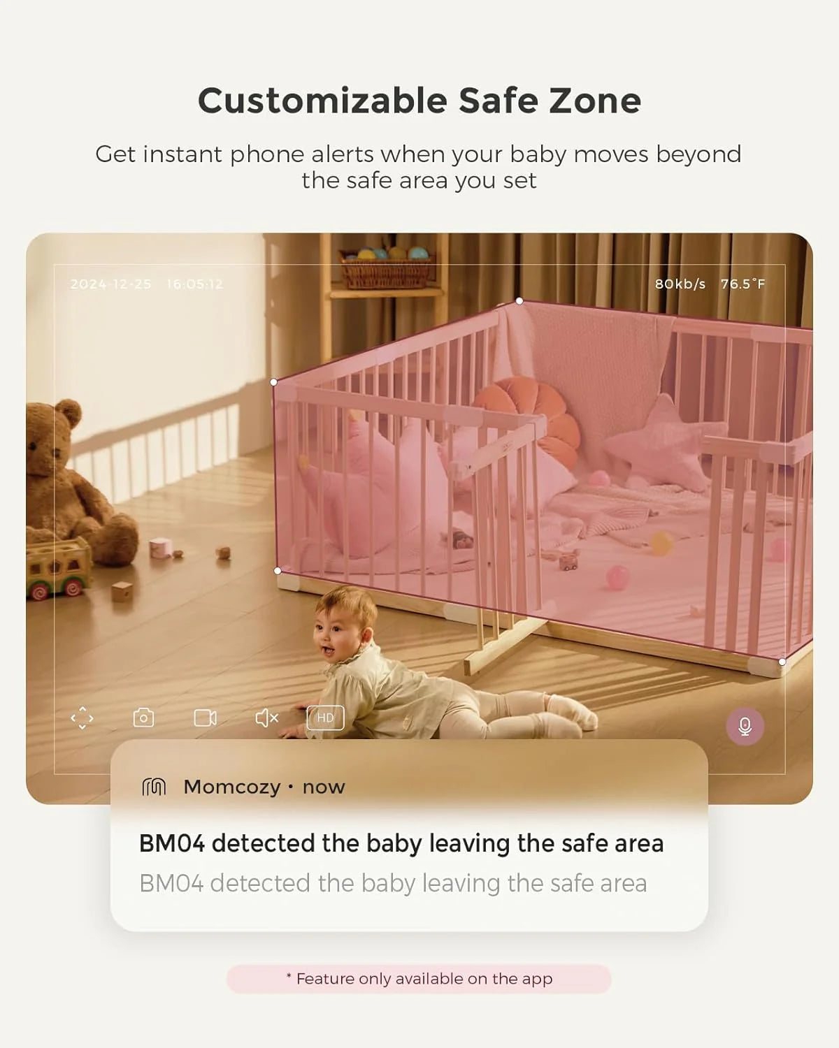 Momcozy смарт бебе камера со 5''екран и двојна функција