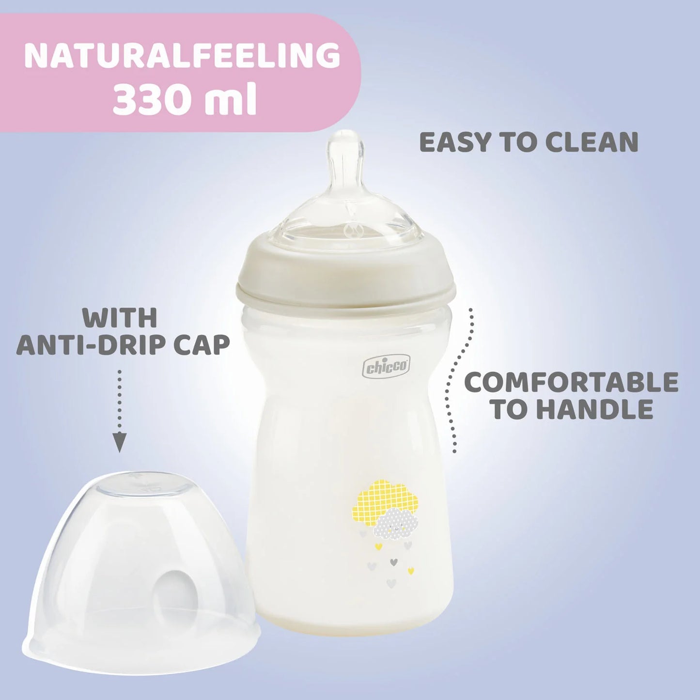 Chicco Natural Feeling Шише за бебиња +6месеци 330мл