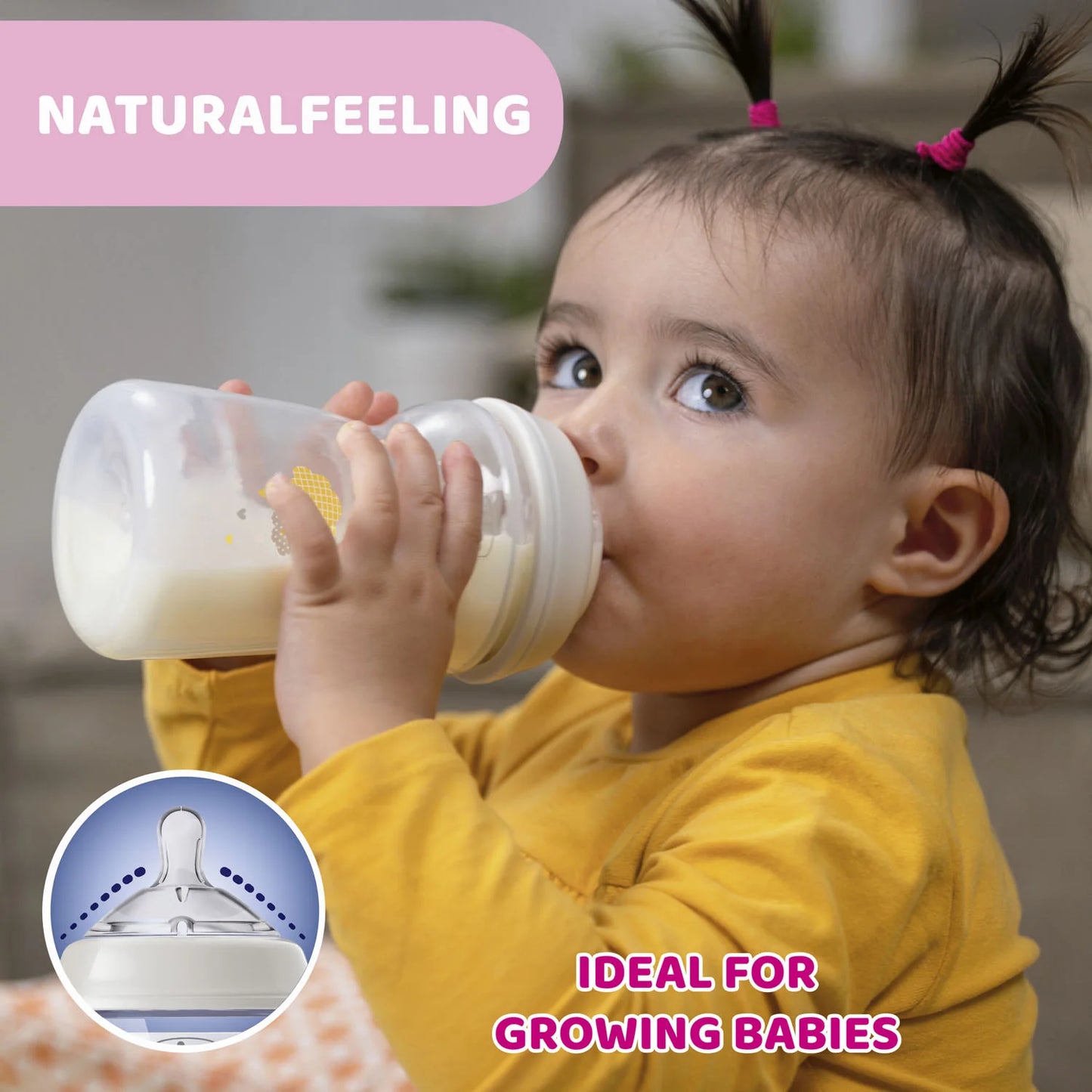 Chicco Natural Feeling Шише за бебиња +6месеци 330мл