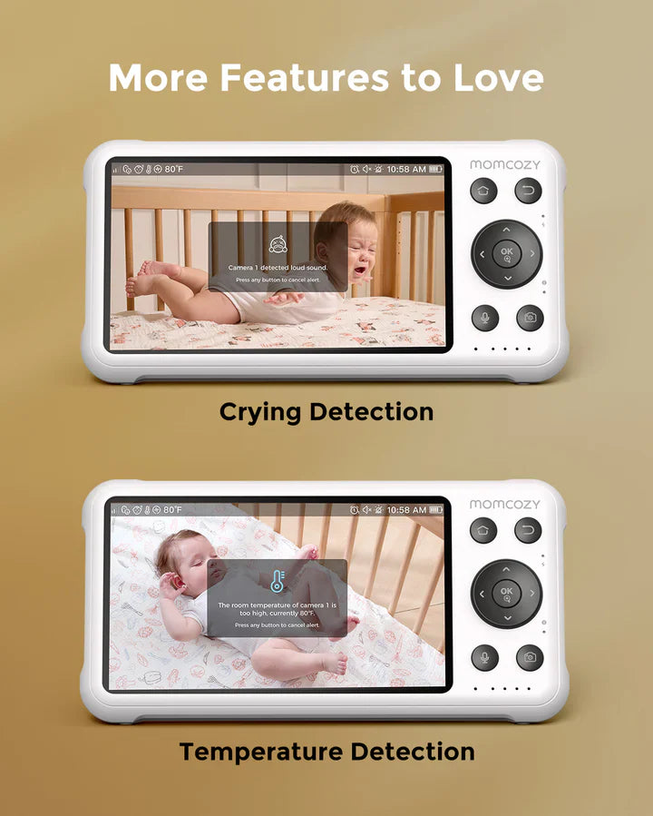Momcozy 2 бебе смарт камери со 5'' и двојна функција
