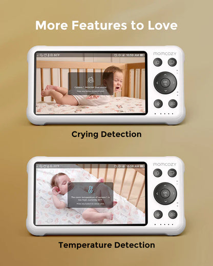 Momcozy 2 бебе смарт камери со 5'' и двојна функција