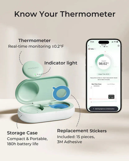 Momcozy Smart Baby нослив термометар со апликација за следење на температура
