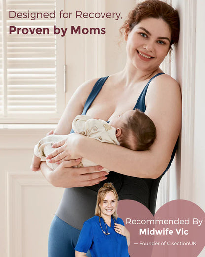 Momcozy Ergowrap Petite корсет за постпартум поддршка на абдомен со ергономски дизајн и лесен материјал