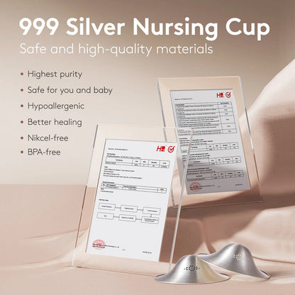 Momcozy 999 Sterling Silver сребрени штитници за брадавици 55мм