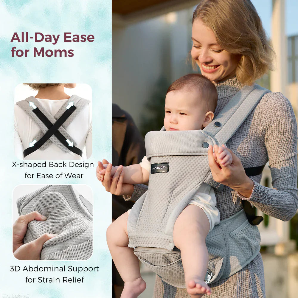 Momcozy 2 во 1 ергономски кенгур со седиште