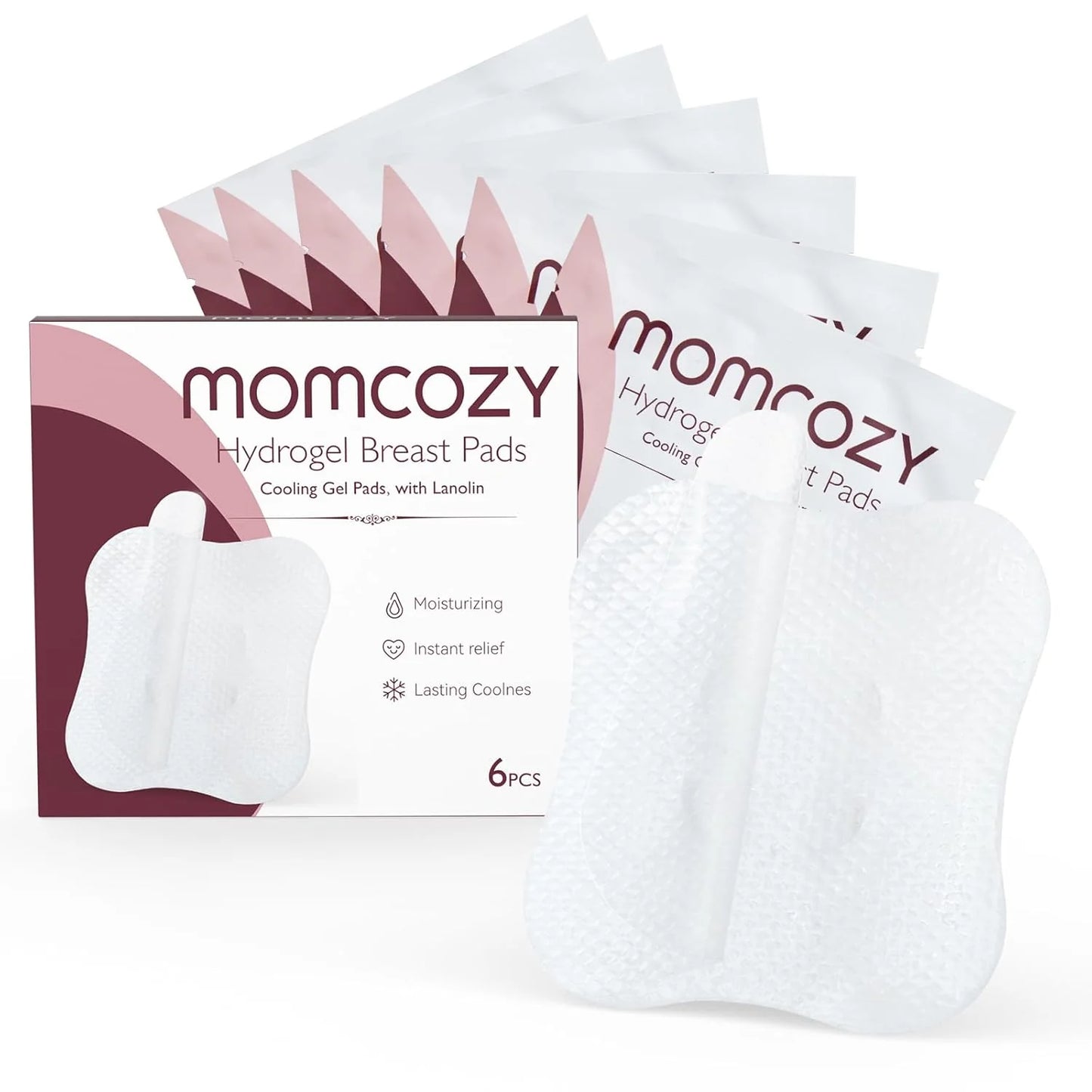 Momcozy влошки за гради со хидрогел и ланолин за моментално олеснување