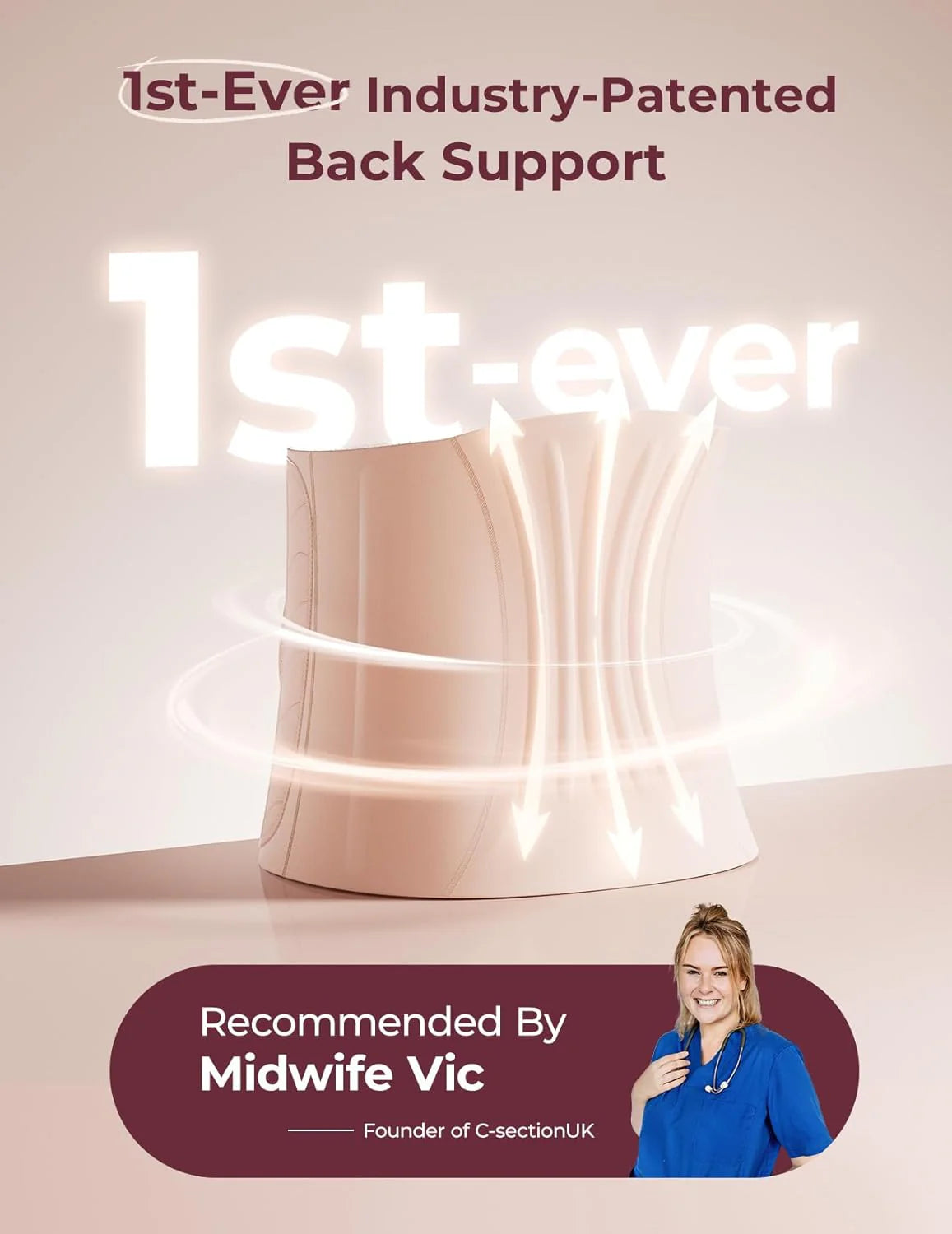Momcozy Ergowrap Standard корсет за постпартум поддршка на абдомен со ергономски дизајн и лесен материјал