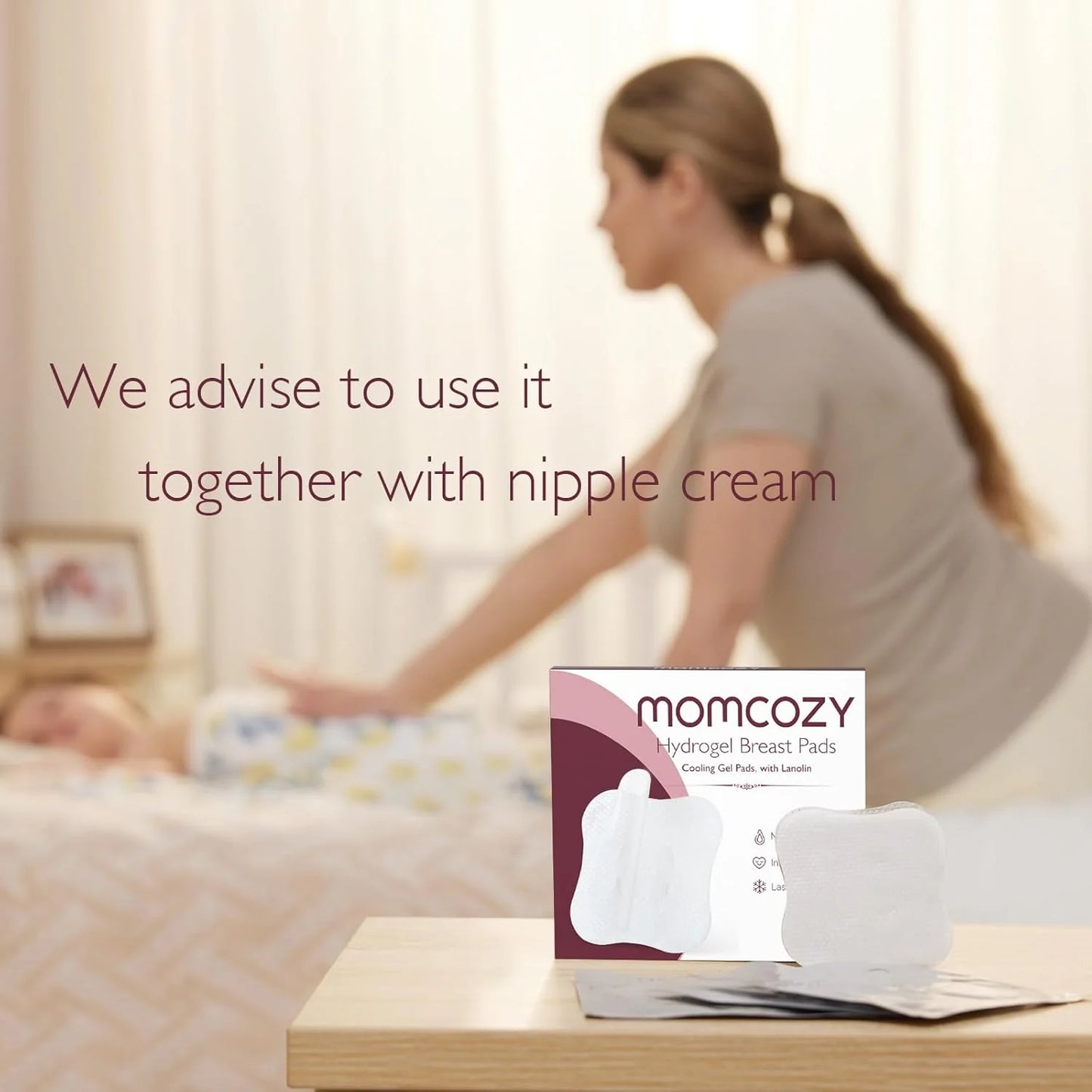 Momcozy влошки за гради со хидрогел и ланолин за моментално олеснување