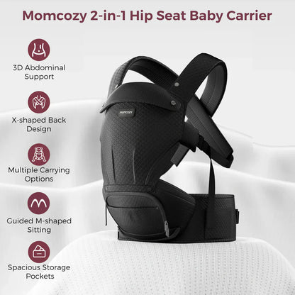 Momcozy 2 во 1 ергономски кенгур со седиште