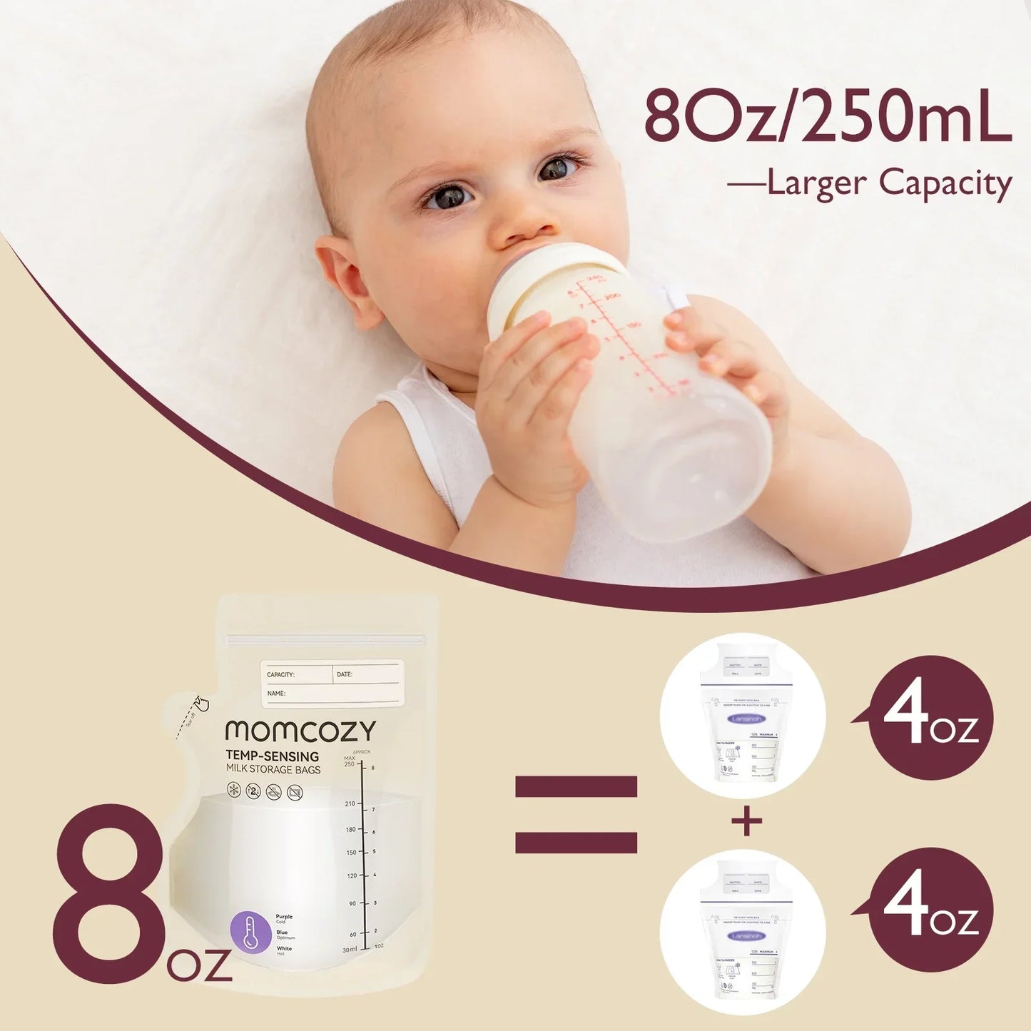 Momcozy кеси за складирање на мајчино млеко со отвор за турање