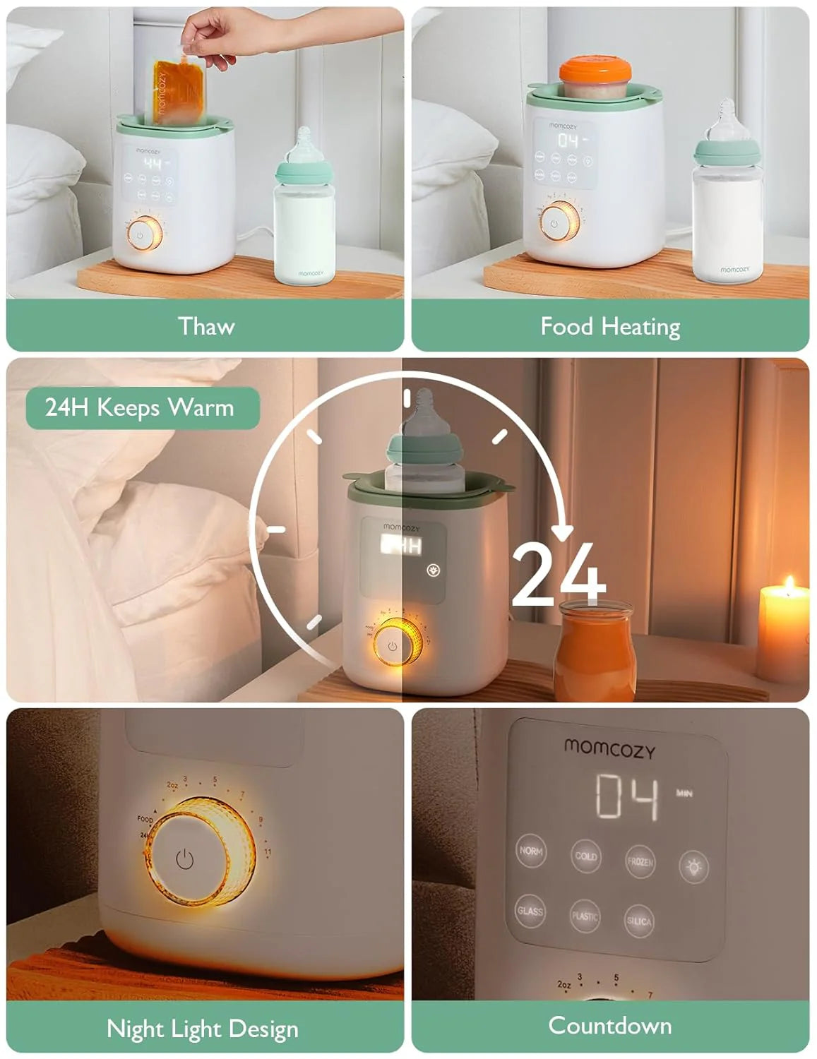 Momcozy Nutri Smart аналоген, мултифукнционален грејач за шишиња