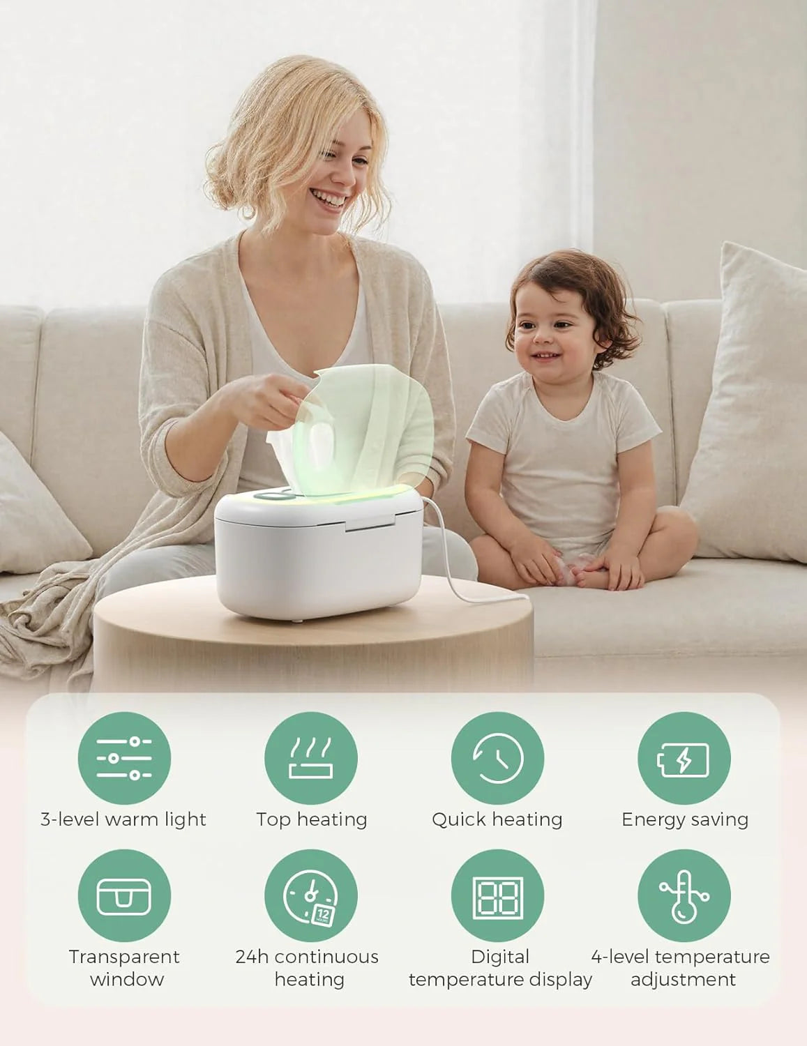 Momcozy грејач за бебешки марамчиња