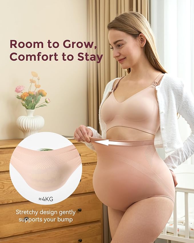 Momcozy долна облека за трудници со висок струк, 3 парчиња