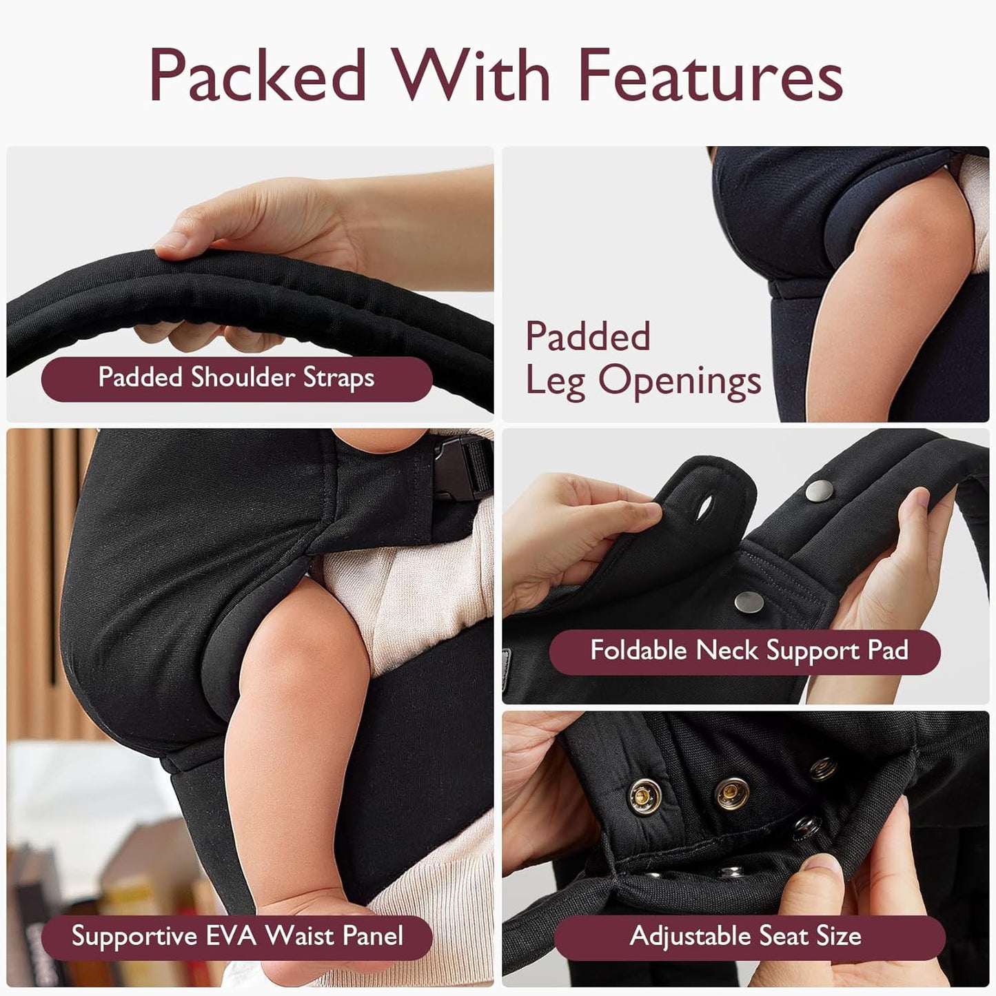 Momcozy BC001 ергономски бебешки кенгур 7-20кг