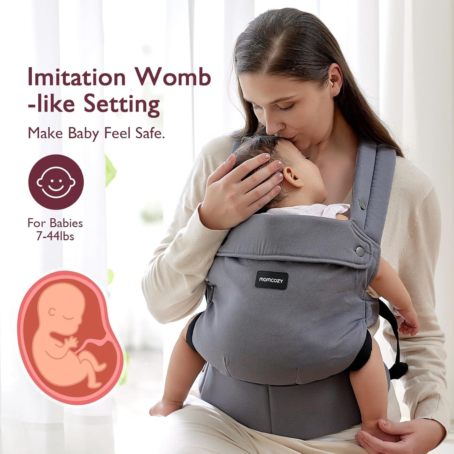 Momcozy BC001 ергономски бебешки кенгур 7-20кг