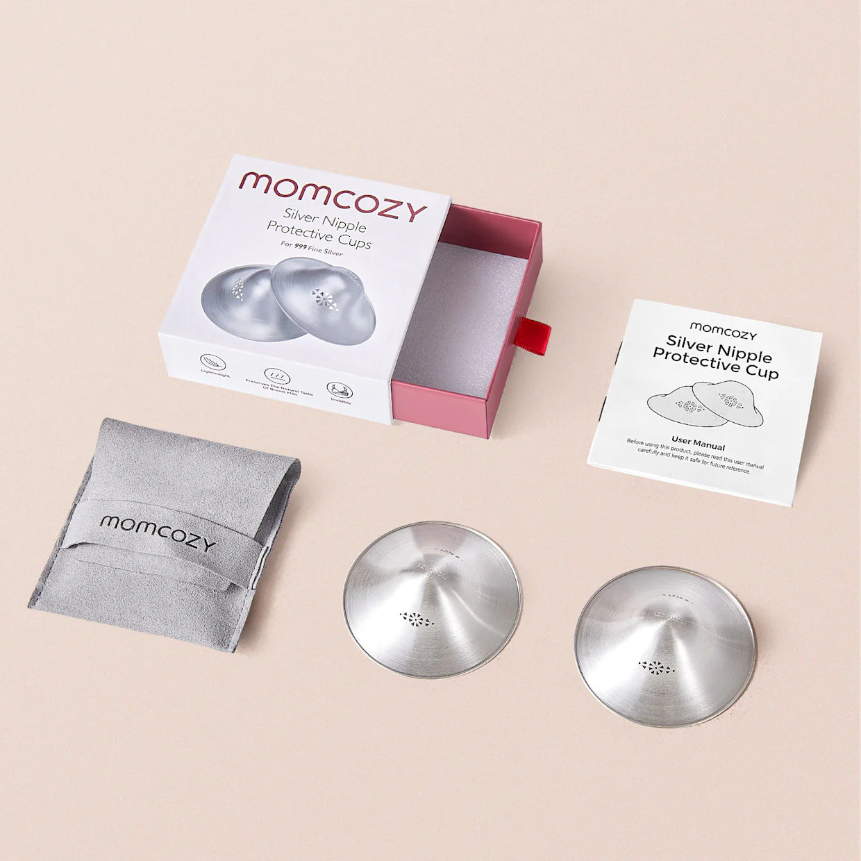 Momcozy 999 Sterling Silver сребрени штитници за брадавици 55мм