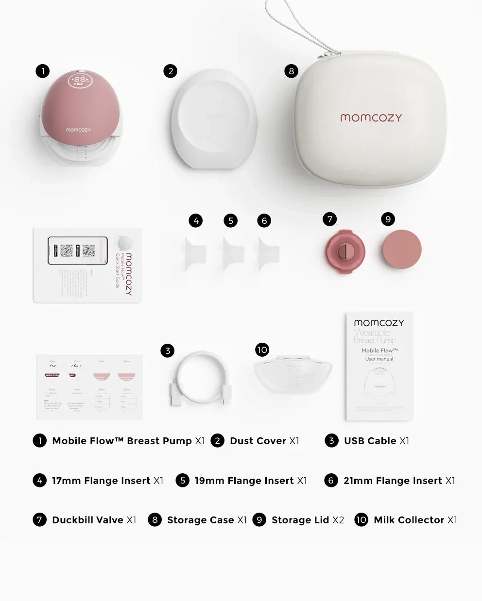 Momcozy M9 пренослива единечна електрична пумпа за гради