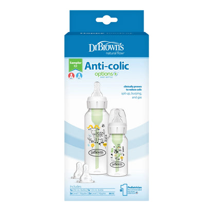 Dr. Browns Natural Flow® Anti-colic Options+ сет од две шишиња со дезен 250мл и 120мл
