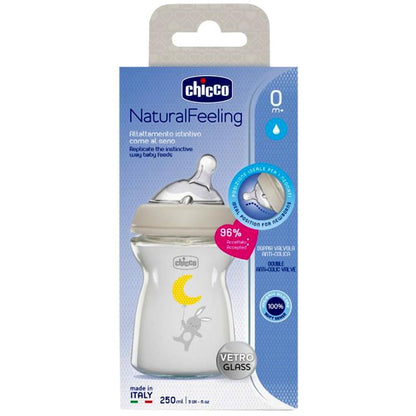 Chicco Natural Feeling Стаклено шише +0месеци 250мл
