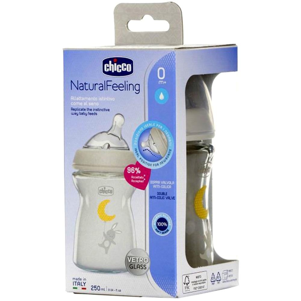 Chicco Natural Feeling Стаклено шише +0месеци 250мл